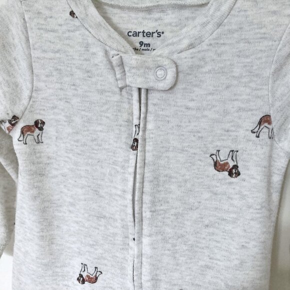 Baby Neutral Bundle 6-9M - Dogs & Safari Animals - Sleeper/Bodysuit/Pants - Picture 3 of 14